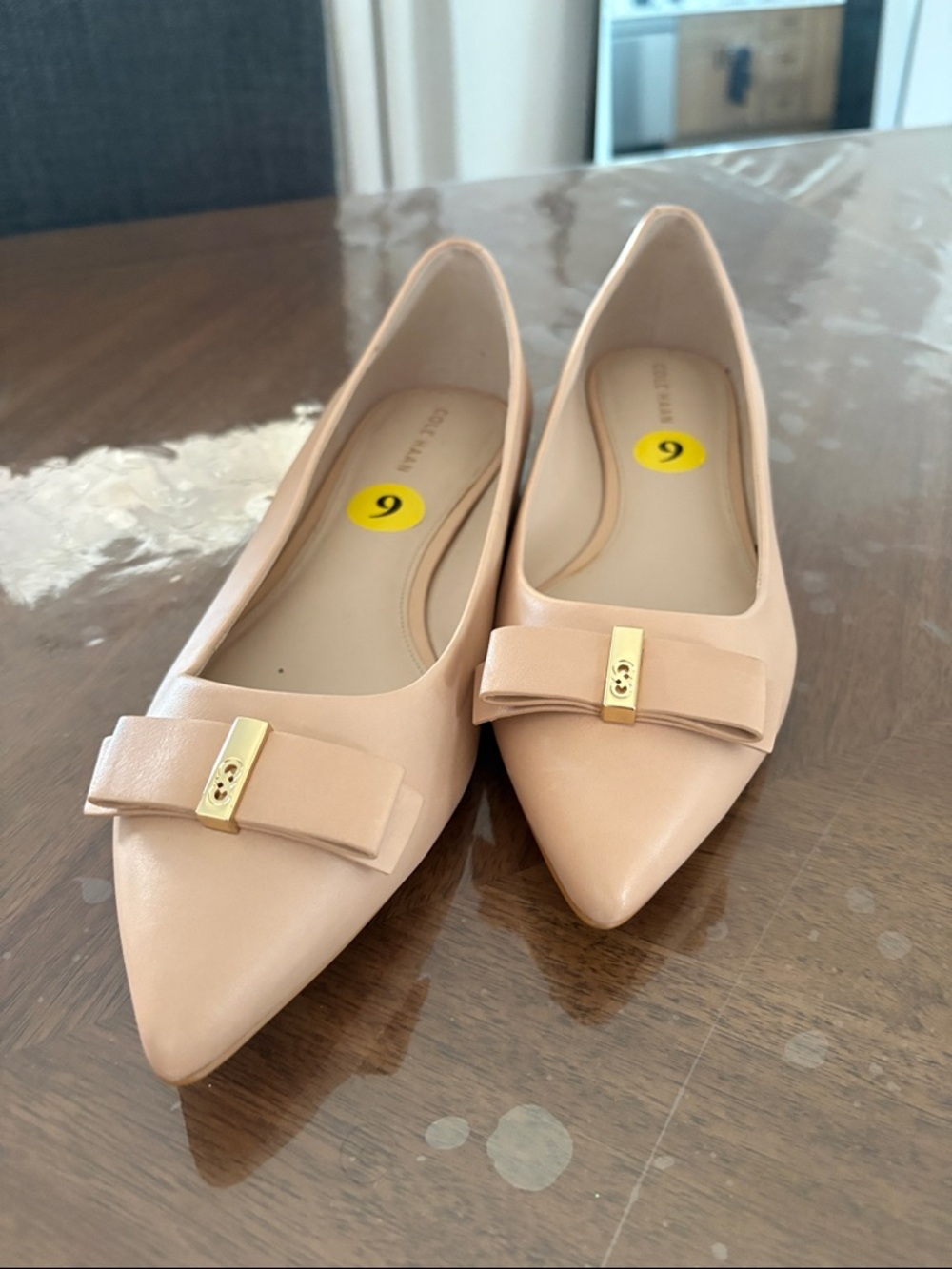 Cole Haan Blush Pointed Toe Bow Flats New never worn